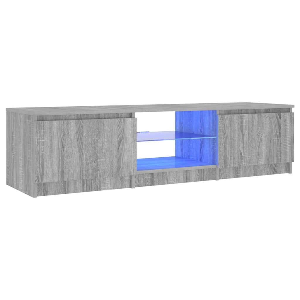 TV-Schrank mit LED-Leuchten Grau Sonoma 140x40x36 cm