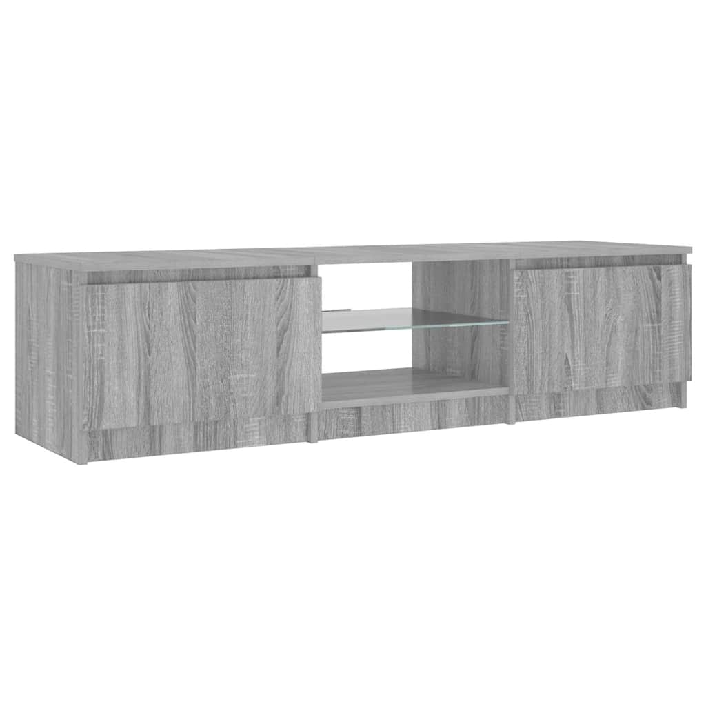 TV-Schrank mit LED-Leuchten Grau Sonoma 140x40x36 cm