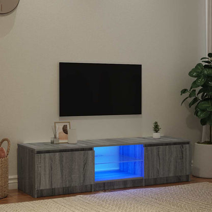 TV-Schrank mit LED-Leuchten Grau Sonoma 140x40x36 cm
