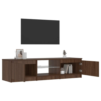 TV-Schrank mit LED-Leuchten Braun Eichen-Optik 140x40x36 cm