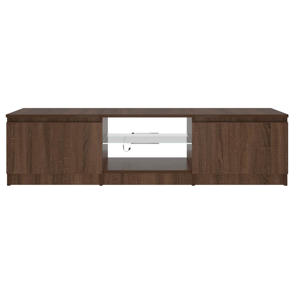 TV-Schrank mit LED-Leuchten Braun Eichen-Optik 140x40x36 cm