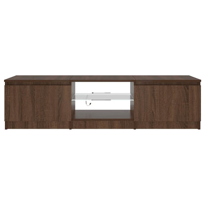 TV-Schrank mit LED-Leuchten Braun Eichen-Optik 140x40x36 cm