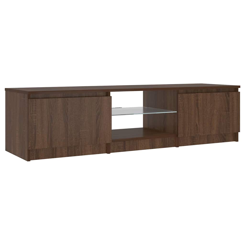 TV-Schrank mit LED-Leuchten Braun Eichen-Optik 140x40x36 cm