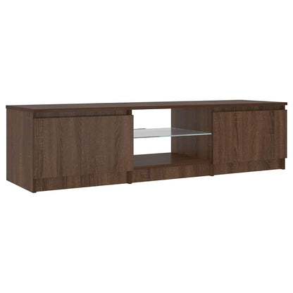 TV-Schrank mit LED-Leuchten Braun Eichen-Optik 140x40x36 cm