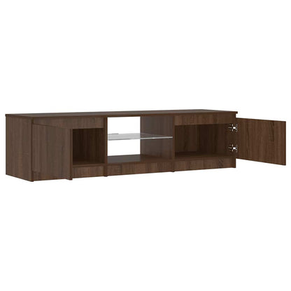 TV-Schrank mit LED-Leuchten Braun Eichen-Optik 140x40x36 cm