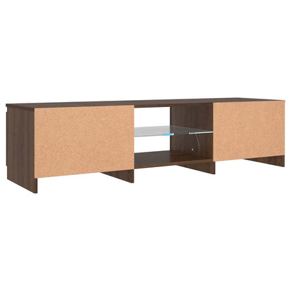 TV-Schrank mit LED-Leuchten Braun Eichen-Optik 140x40x36 cm