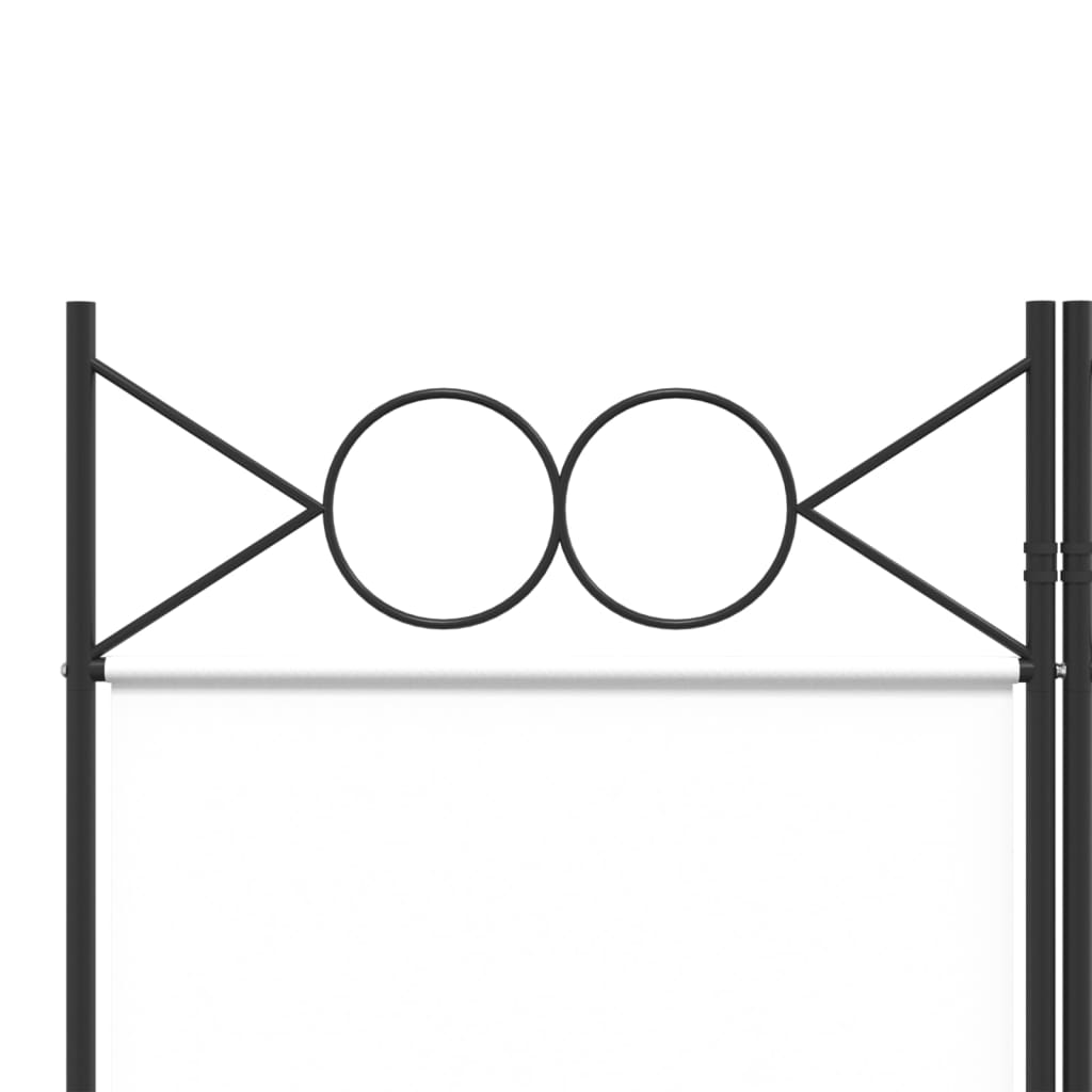 6-tlg. Paravent Weiß 240x220 cm Stoff