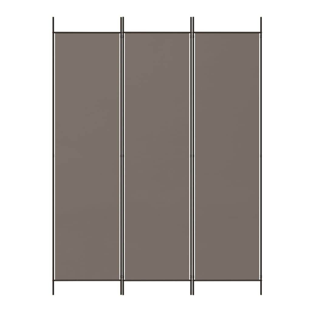 3-tlg. Paravent Anthrazit 150x200 cm Stoff