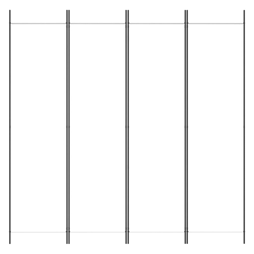 4-tlg. Paravent Weiß 200x200 cm Stoff