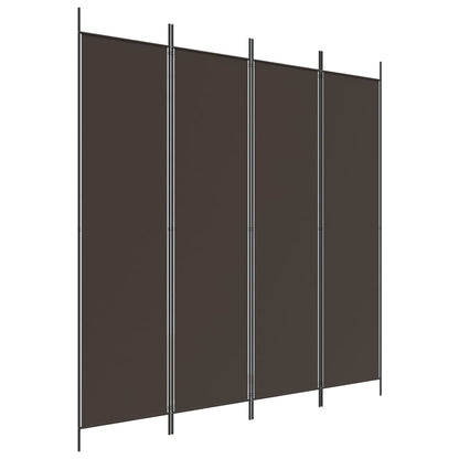 4-tlg. Paravent Braun 200x200 cm Stoff