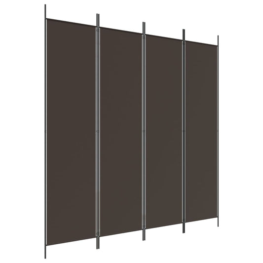 4-tlg. Paravent Braun 200x200 cm Stoff