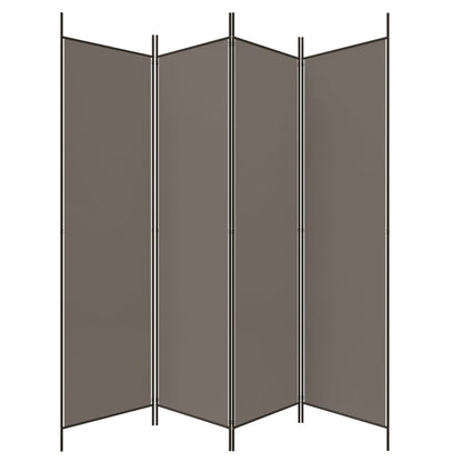 4-tlg. Paravent Anthrazit 200x200 cm Stoff