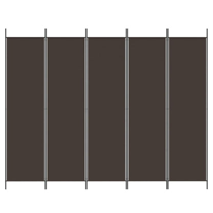 5-tlg. Paravent Braun 250x200 cm Stoff