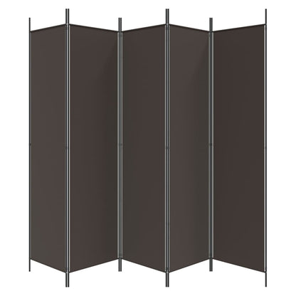 5-tlg. Paravent Braun 250x200 cm Stoff