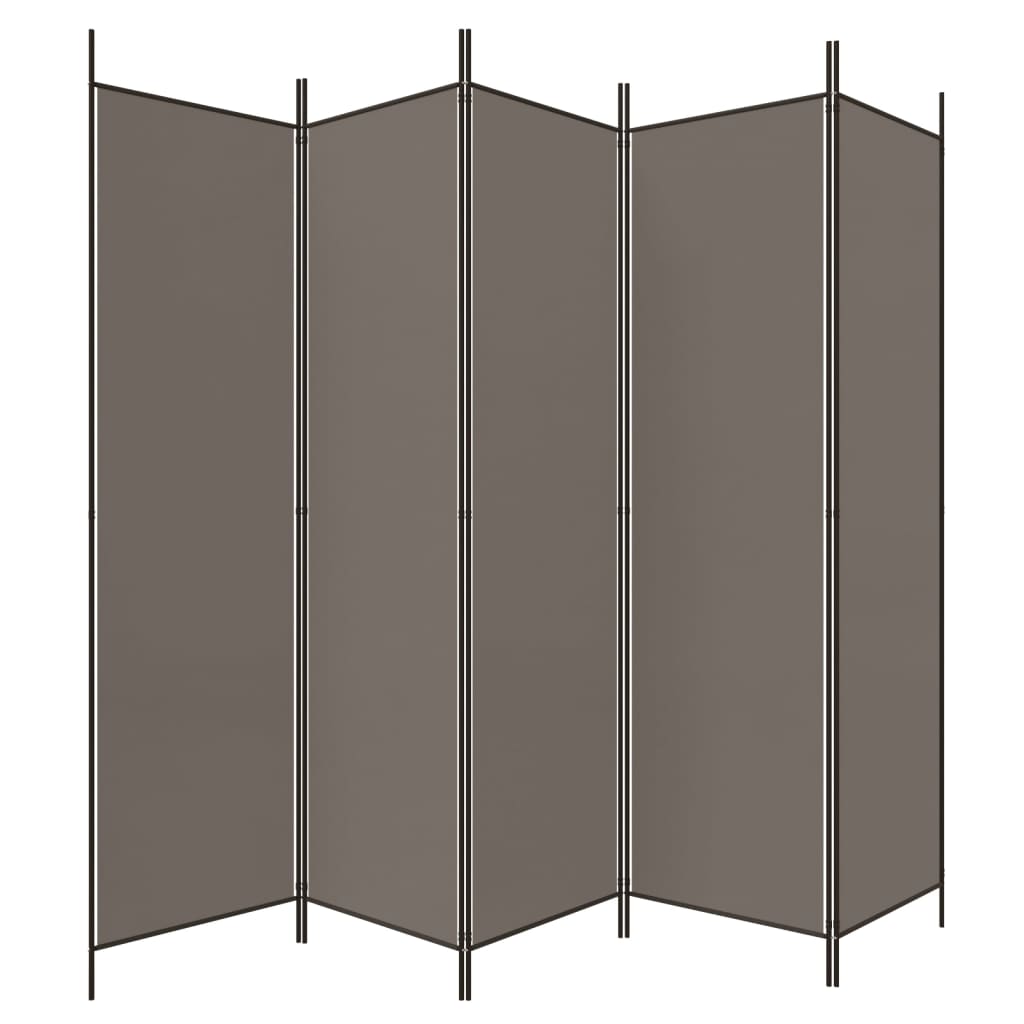 5-tlg. Paravent Anthrazit 250x200 cm Stoff