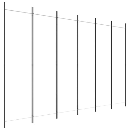 6-tlg. Paravent Weiß 300x200 cm Stoff