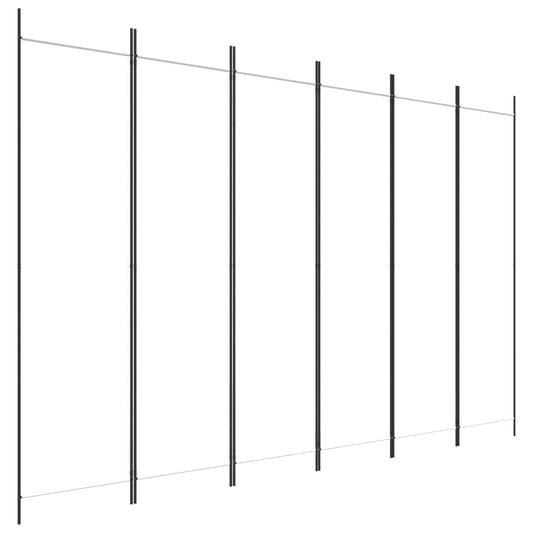 6-tlg. Paravent Weiß 300x200 cm Stoff