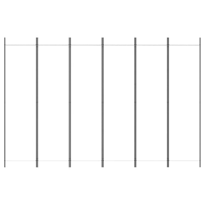 6-tlg. Paravent Weiß 300x200 cm Stoff