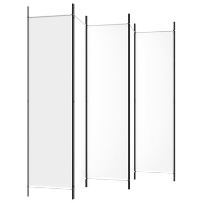6-tlg. Paravent Weiß 300x200 cm Stoff