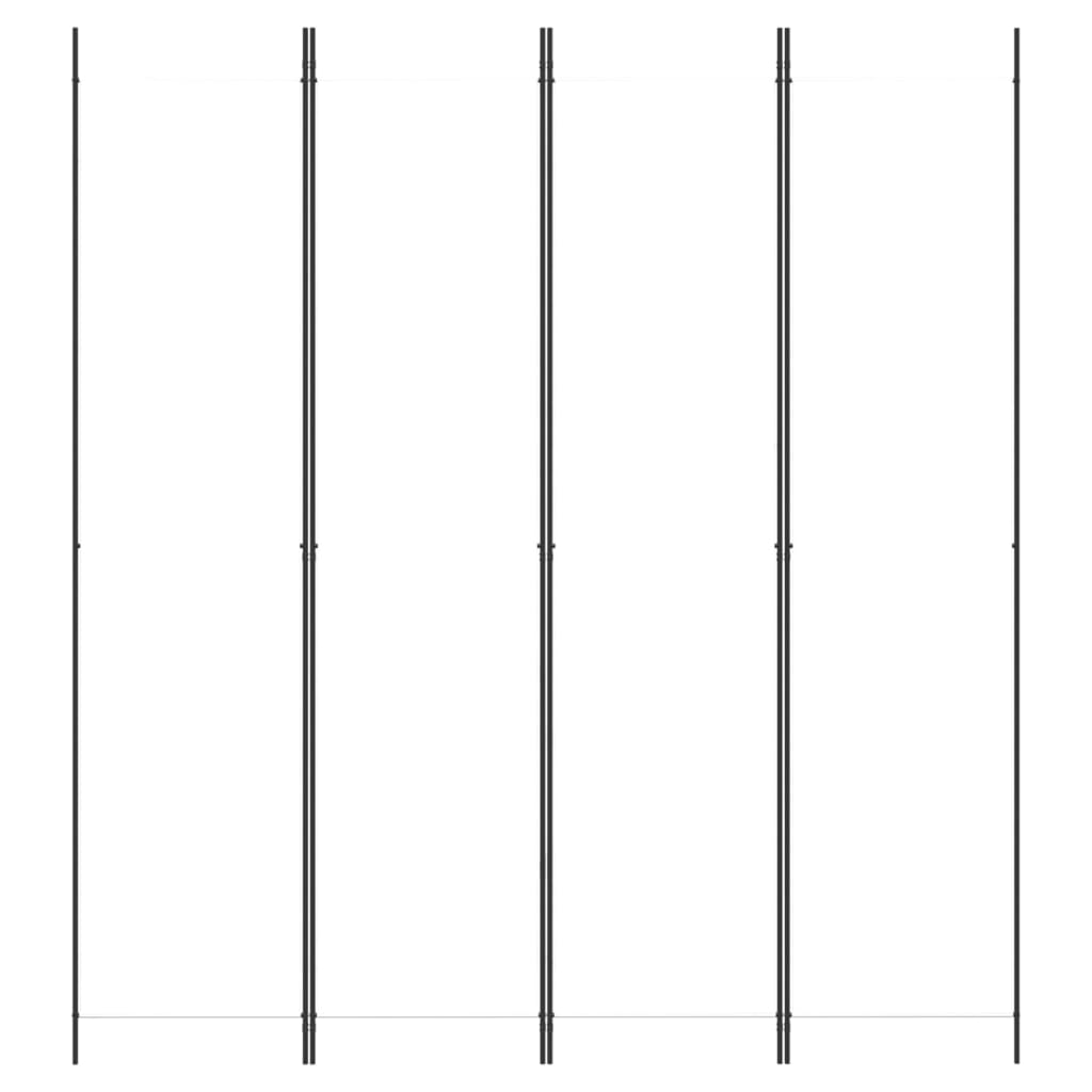 4-tlg. Paravent Weiß 200x220 cm Stoff