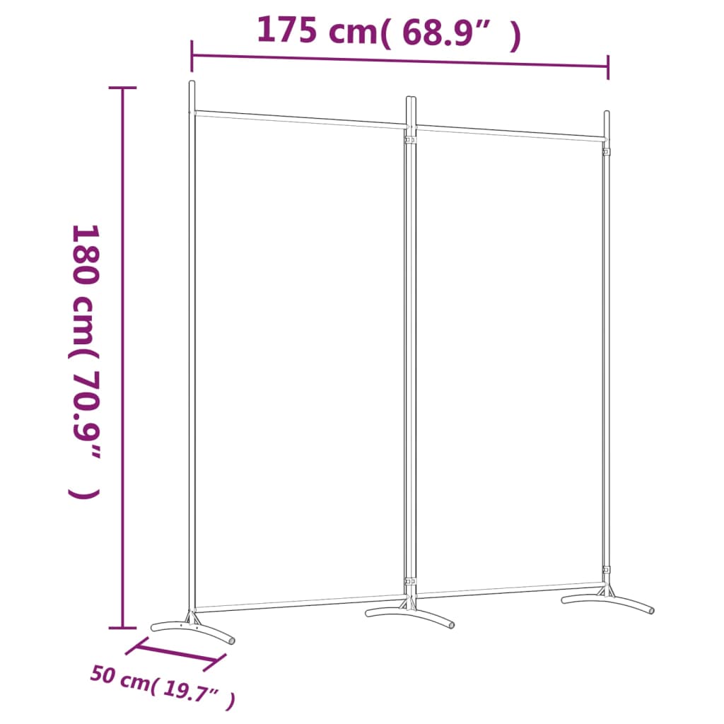 vidaXL 2-tlg. Paravent Weiß 175x180 cm Stoff