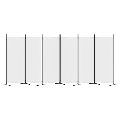 6-tlg. Paravent Weiß 520x180 cm Stoff
