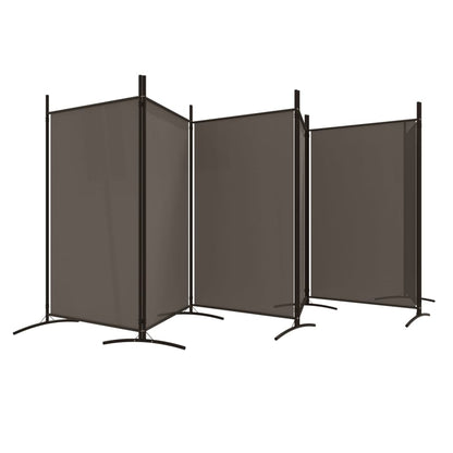 6-tlg. Paravent Anthrazit 520x180 cm Stoff