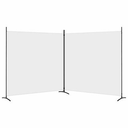 2-tlg. Paravent Weiß 348x180 cm Stoff