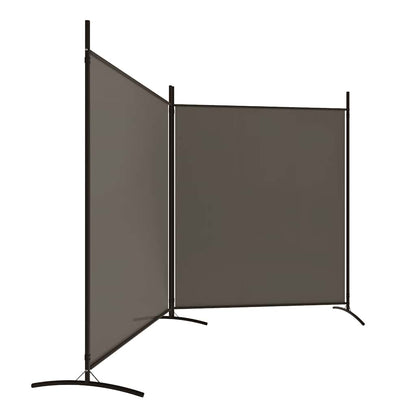 2-tlg. Paravent Anthrazit 348x180 cm Stoff