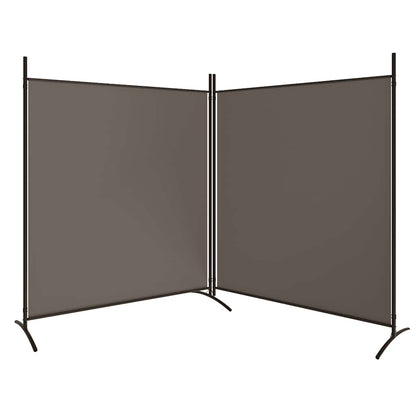 2-tlg. Paravent Anthrazit 348x180 cm Stoff