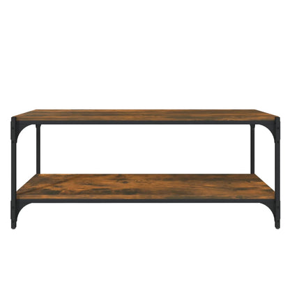 TV-Schrank Räuchereiche 100x33x41 cm Holzwerkstoff und Stahl