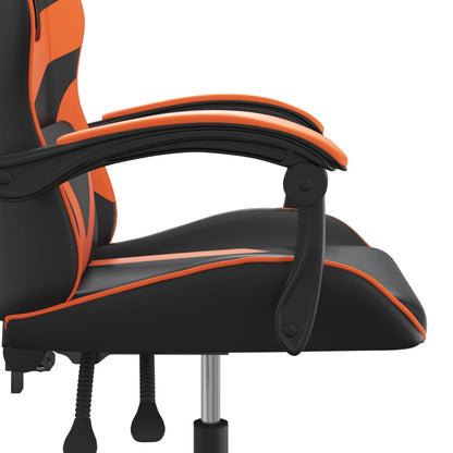 Gaming-Stuhl Drehbar Schwarz und Orange Kunstleder