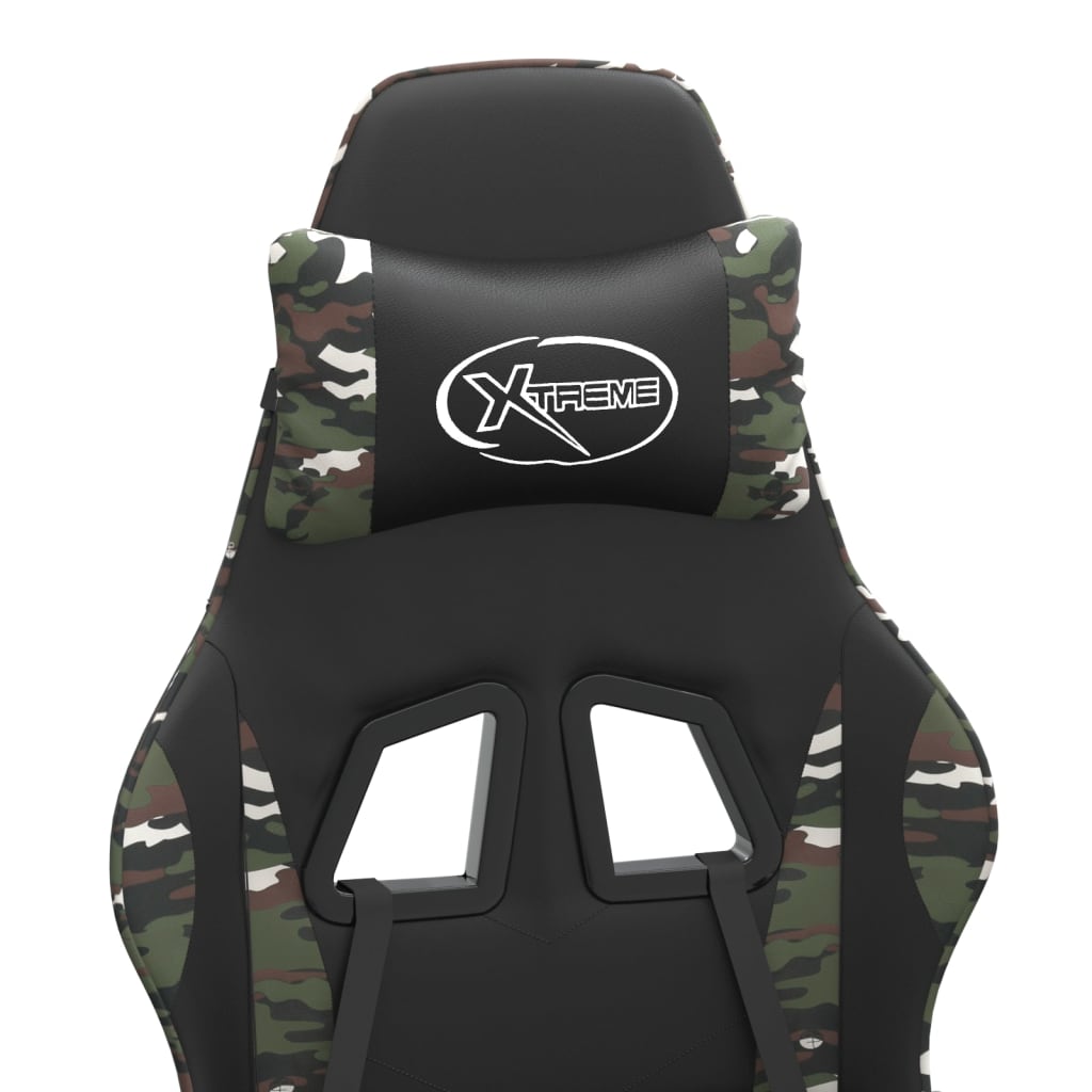 Gaming-Stuhl Drehbar Schwarz und Tarnfarben Kunstleder
