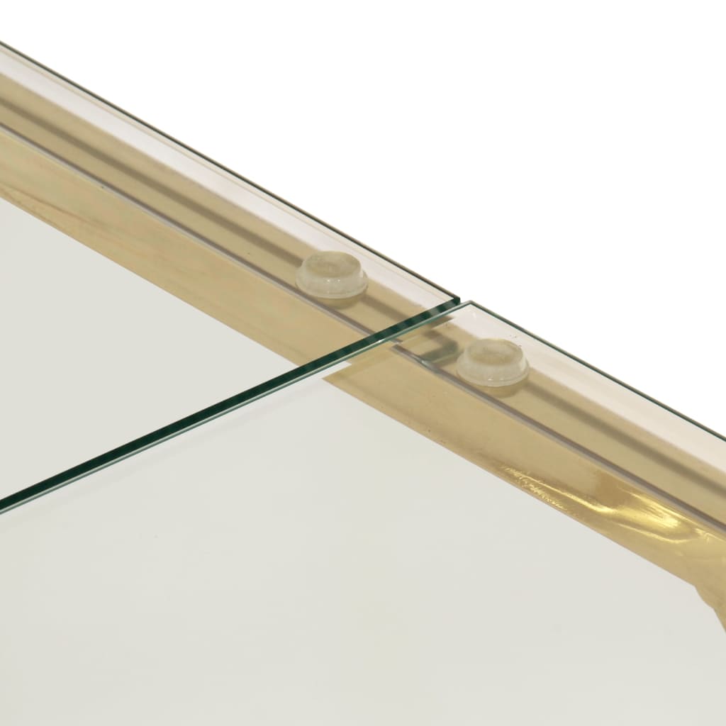 Couchtisch Golden Edelstahl und Hartglas