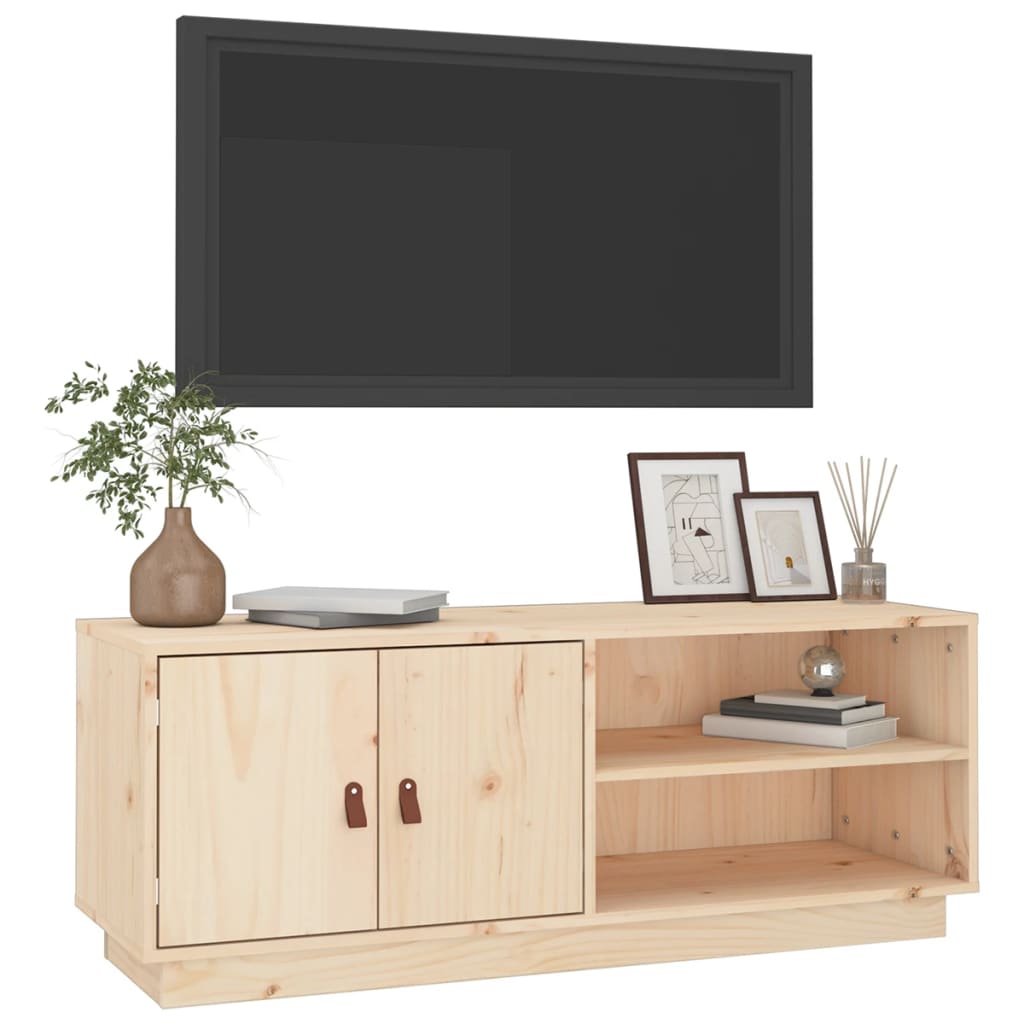 TV-Schrank 105x34x40 cm Massivholz Kiefer