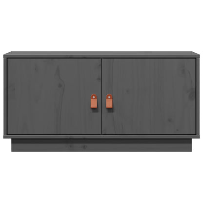 TV-Schrank Grau 80x34x40 cm Massivholz Kiefer