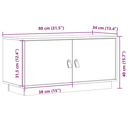 TV-Schrank Honigbraun 80x34x40 cm Massivholz Kiefer