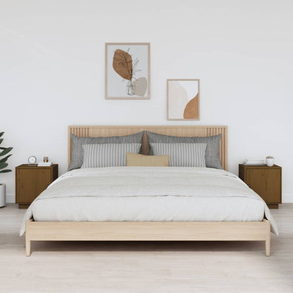 Nachttische 2 Stk. Honigbraun 40x34x45 cm Massivholz Kiefer