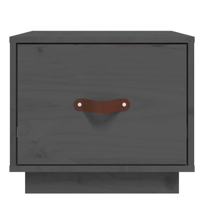 Nachttisch Grau 40x34x35 cm Massivholz Kiefer