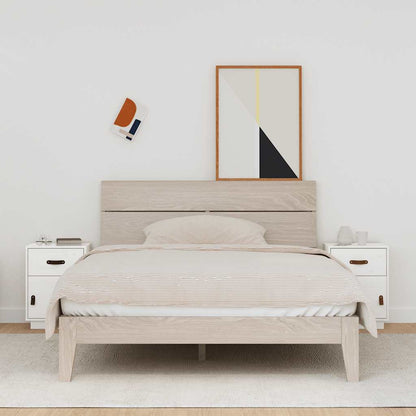 Nachttische 2 Stk. Weiß 40x34x55 cm Massivholz Kiefer