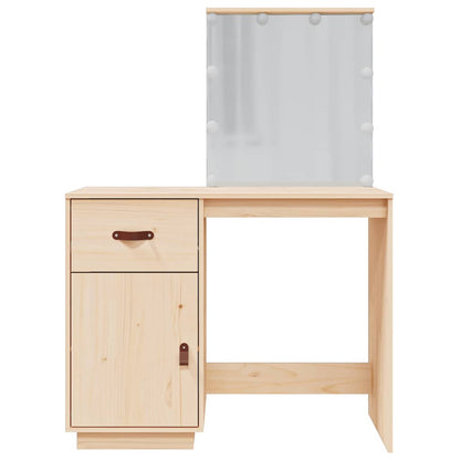 Schminktisch mit LED 95x50x133,5 cm Massivholz Kiefer