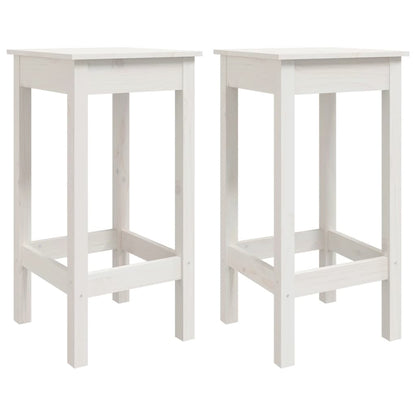 Barstühle 2 Stk. Weiß 40x40x78 cm Massivholz Kiefer
