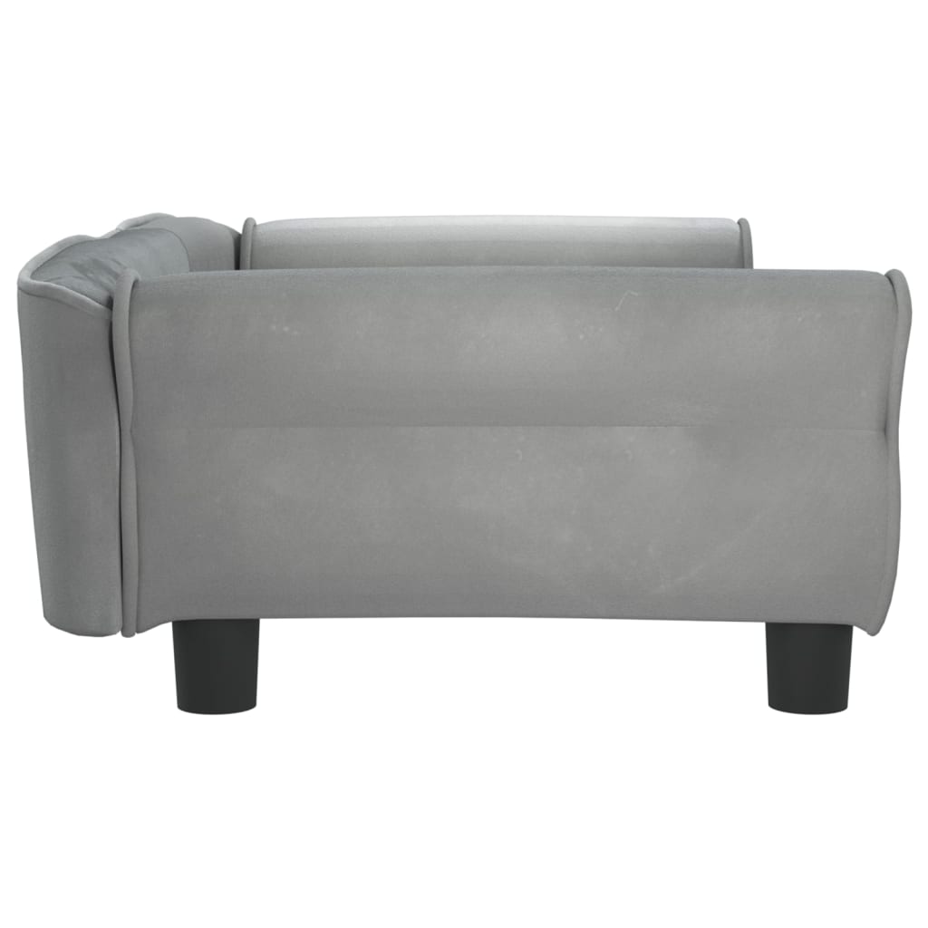 Hundebett Hellgrau 95x55x30 cm Samt