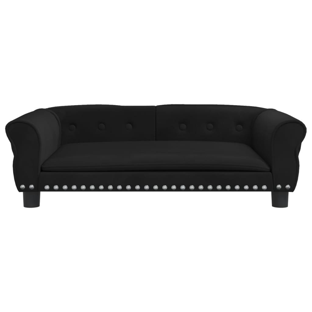 Hundebett Schwarz 95x55x30 cm Samt