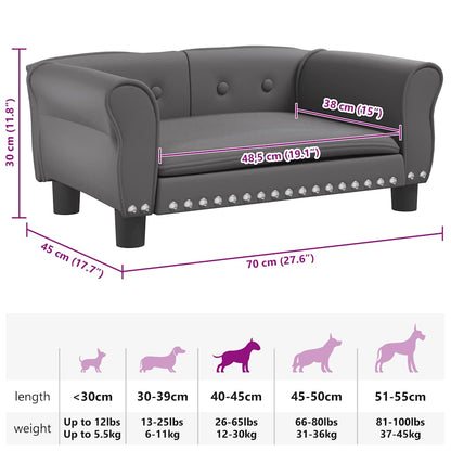 Hundebett Grau 70x45x30 cm Kunstleder