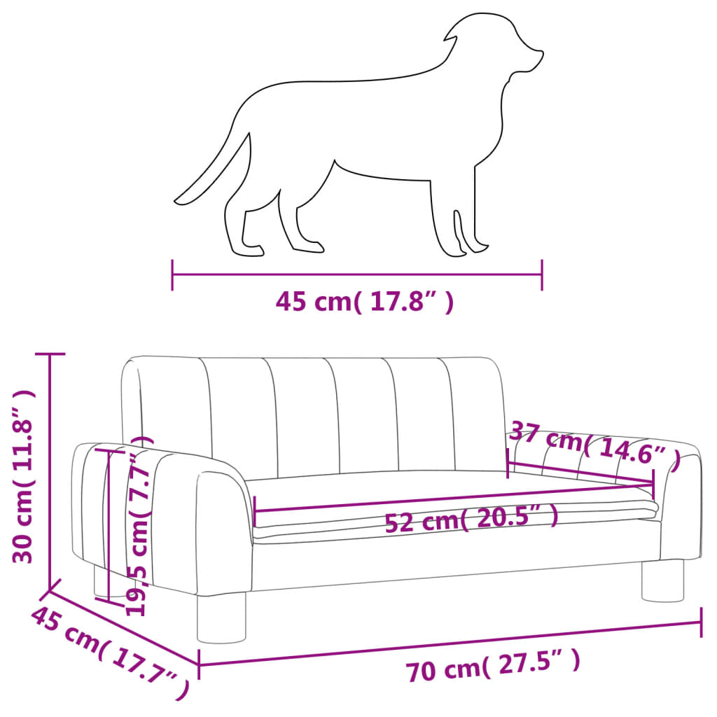 Hundebett Creme 70x45x30 cm Stoff