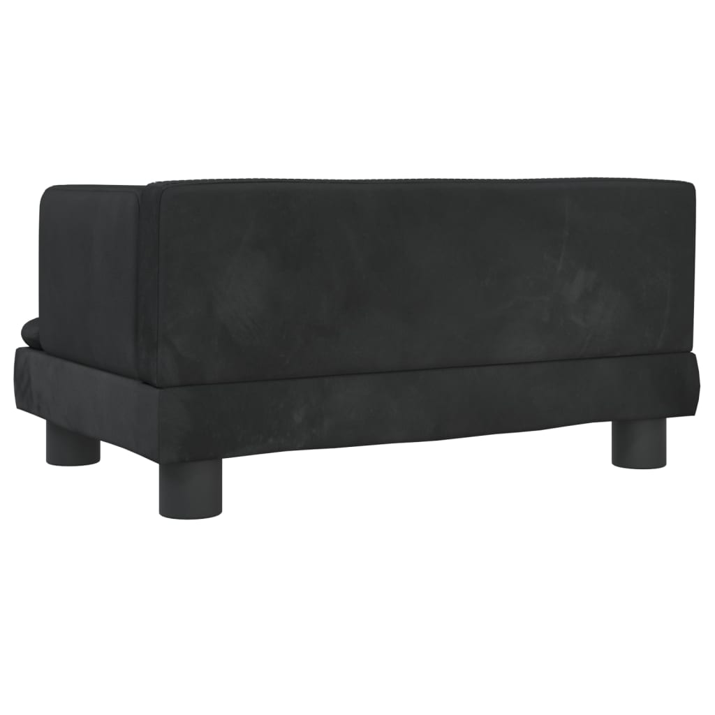 Hundebett Schwarz 60x40x30 cm Samt