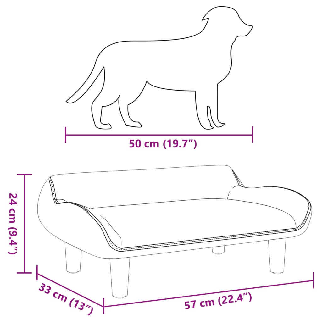 Hundebett Braun 70x40x24 cm Stoff