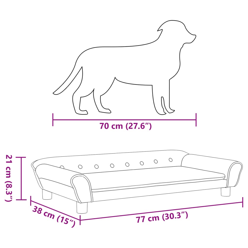 Hundebett Blau 100x50x21 cm Samt