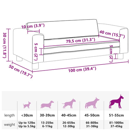Hundebett mit Verlängerung Rosa 100x50x30 cm Samt